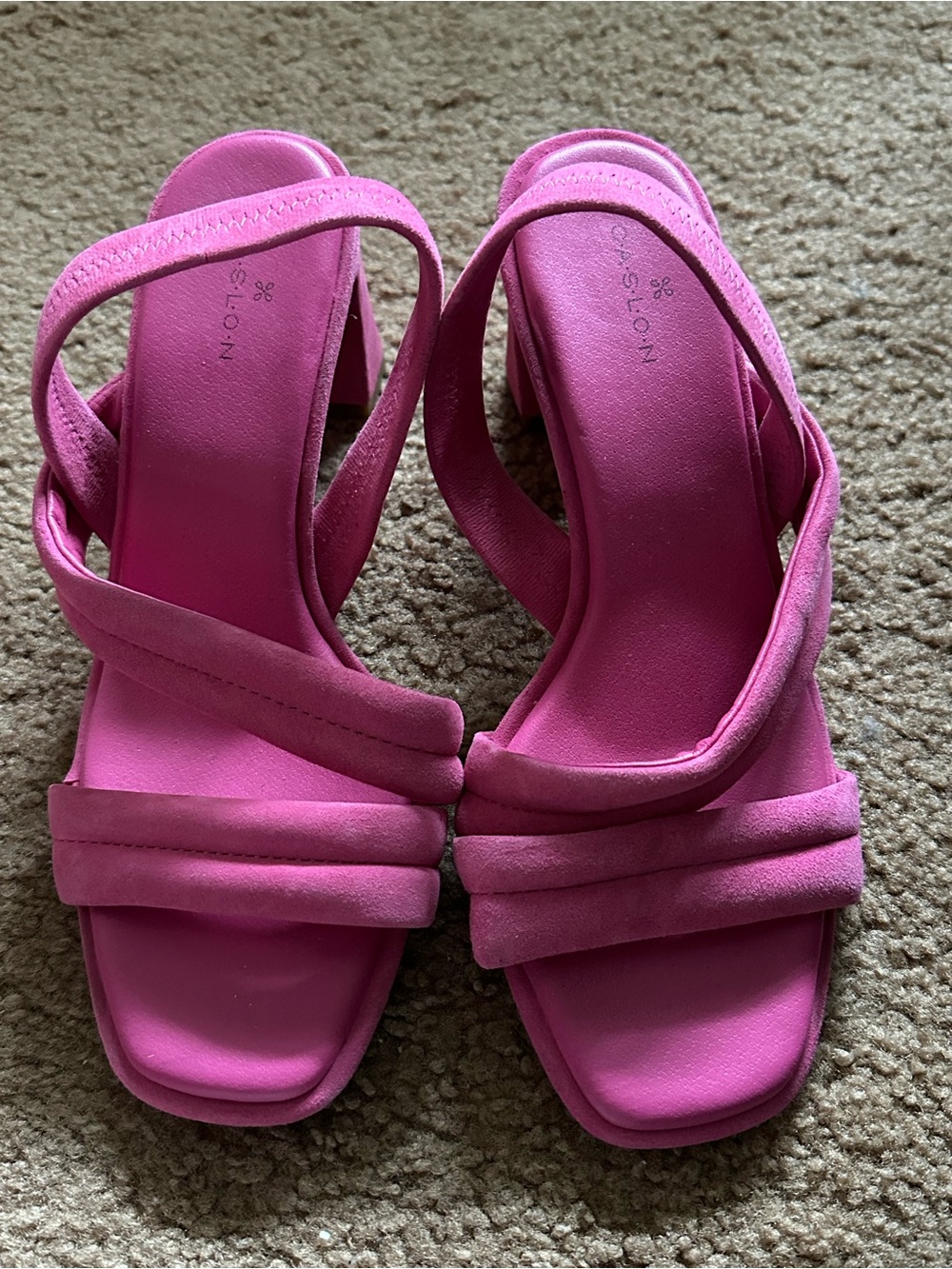 Caslon Pink Strappy Block Heel Sandals
